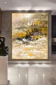 Zane Mai Girma na Yellow da Grey Abstract akan Zane - 2