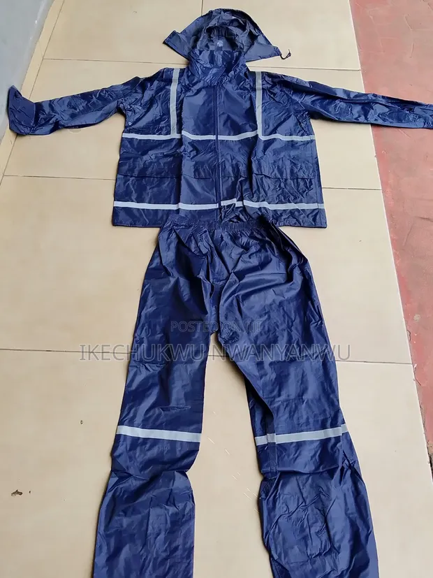 Heavy Duty Blue Reflective Raincoat - 1