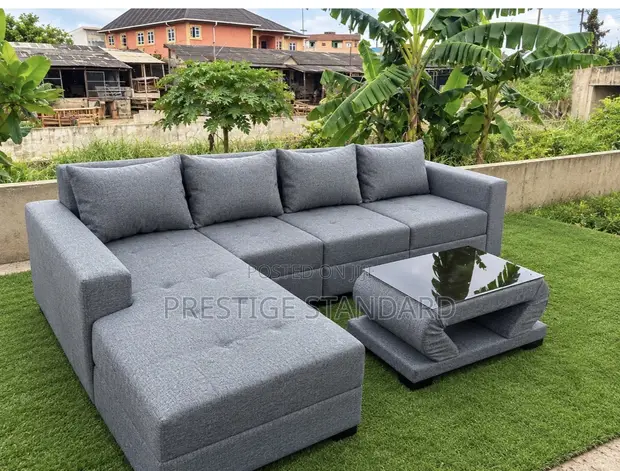 Standard Grey Couch and Center Table Set - 1