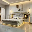 Luxurious Turkish Smart Bed 6x7 with Wardrobe & Dressing Set - 1