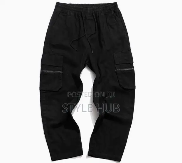 Zaddy Cargo Pants - Black, Oversized Fit - 1