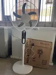 16" Rechargeable Solar Standing Fan + Panel + 2 Bulbs - 5