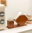 Wurin Zama na Serviette da Aka Yi da Bamboo tare da Wurin Zama na Toothpick - 2