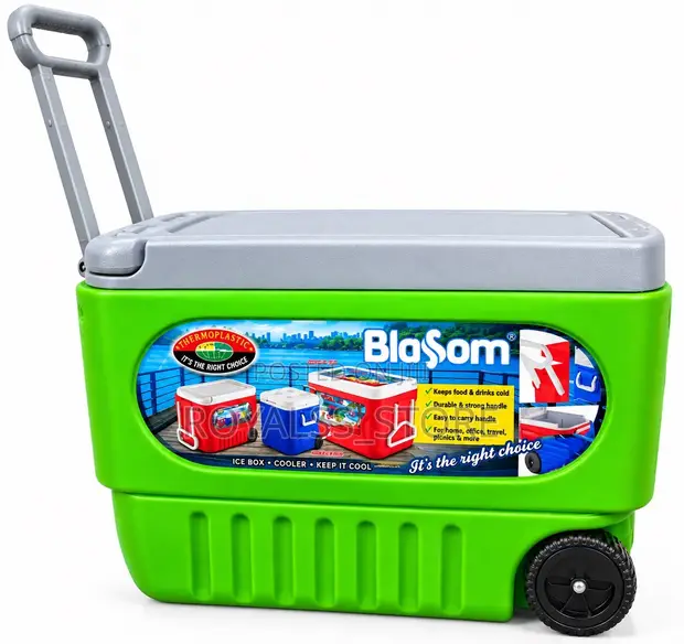50L Insulated Heavy Duty Cooler Box with Wheels - 1