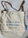 J.Ubah Tote Handbag - Fari Cotton Canvas & Fata - 1