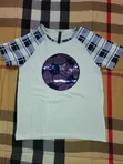 Premium Plaid Trousers Sequin Top 2pcs Set Children's Wear - 5