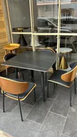 Square Marble Dining Table + 4 Chairs - 1