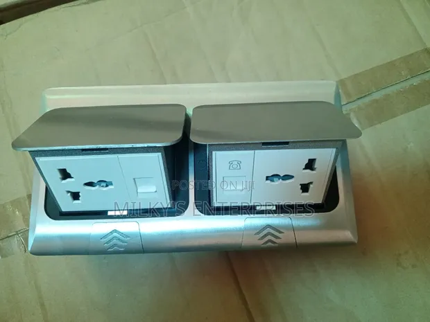 MK Pop Up Floor Socket (2 Sockets, 1 Data, 1 Telephone) - 1