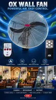 OX Industrial Wall Fan with Remote (18", 20", 26") - 1