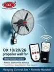 OX Industrial Wall Fan with Remote (18", 20", 26") - 2