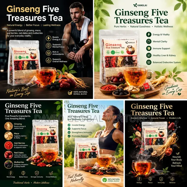 Ginseng Five Treasure Tea - Boost Stamina - 1