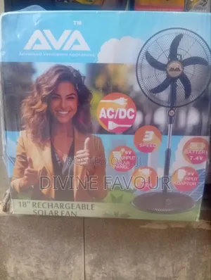 Ava Rechargeable Fan with Solar Panel - 18 Inch