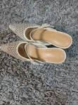 Nine West White Leather Mule Heels - 1