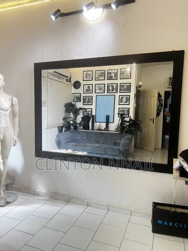 Large Black Full-Length Fashion Mirror - 1