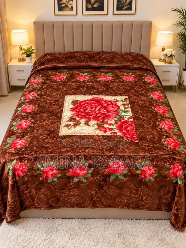 Babban Luxury Mink Blanket - Brown - Girman King Size 6x6 - 1