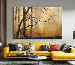 Golden Forest Landscape Canvas Art