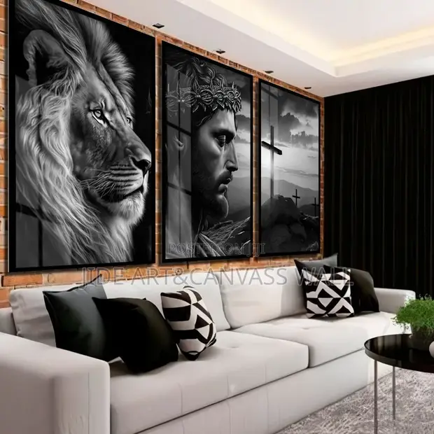 Black and White Acrylic Wall Jesus Frame - 1