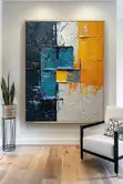 Canvas Wall Abstract Artworks with Wooden Frame - 5