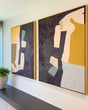 Abstract Oil Canvas Wall Art with Wooden Frames