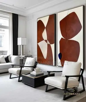 Abstract Oil Canvas Wall Art with Wooden Frames