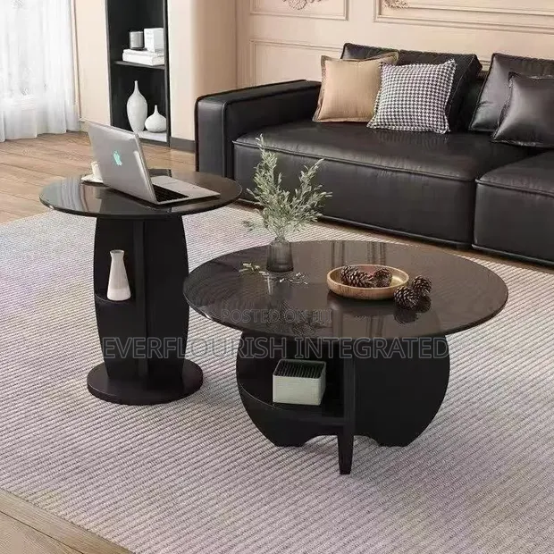 Eclipse Glass Round Twins Centre Table - 1