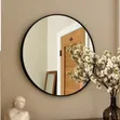 Chic Black-Framed Round Mirror - Modern Home Decor - 1
