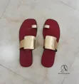 Amarachi "Sleek" Gold/Brown Leather Slippers - 2
