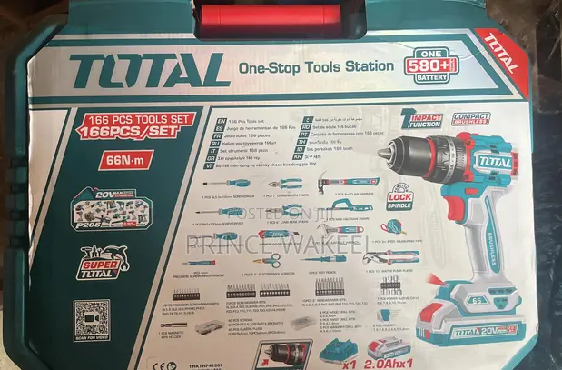 Total 166-Piece Tool Set with 20V Impact Drill - 1