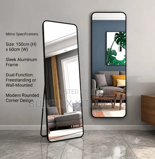 Modern Full-Length Dressing Mirror - Freestanding/Wall Mounted - 1