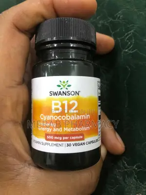 Swanson Vitamin B12 500mcg, 30 Vegan Capsules