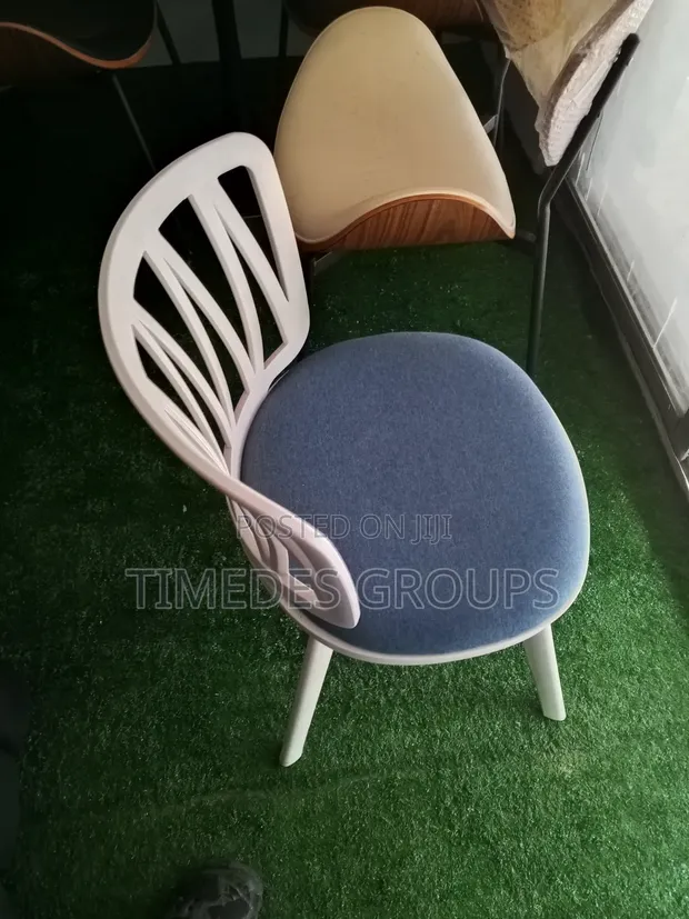 Restaurant Chair - White and Blue - 1