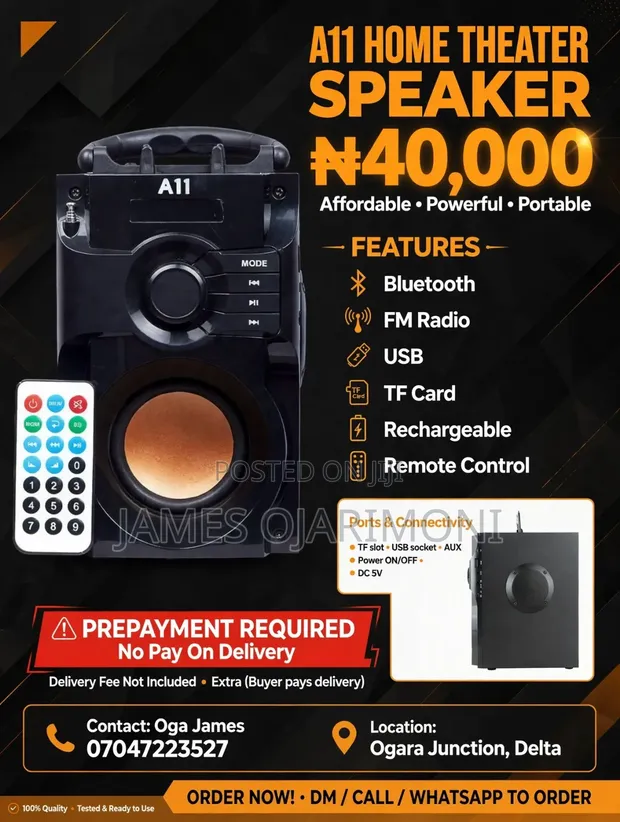 A11 Rechargeable Bluetooth Speaker - 1
