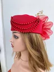 Zara Fascinator Headpiece - Red - 1