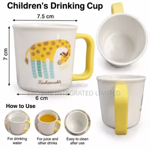 GE Giraffe Print Drinking Cup with Yellow Handle
