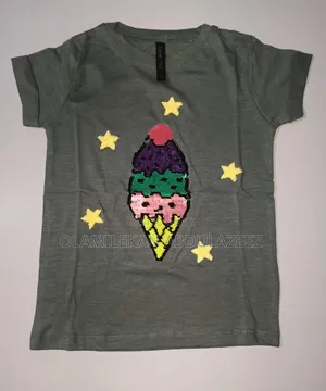 Girls' Grey Sequin Ice-Cream Top & Star Tutu Skirt Set