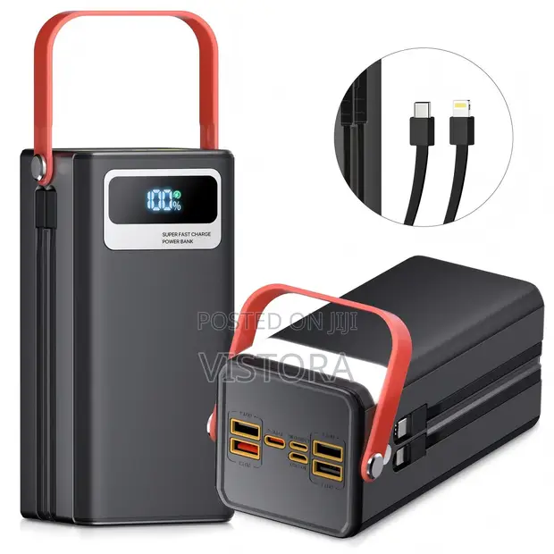 PGYOB Portable Charger Power Bank 45,000mAh with Built-in Cables - 1