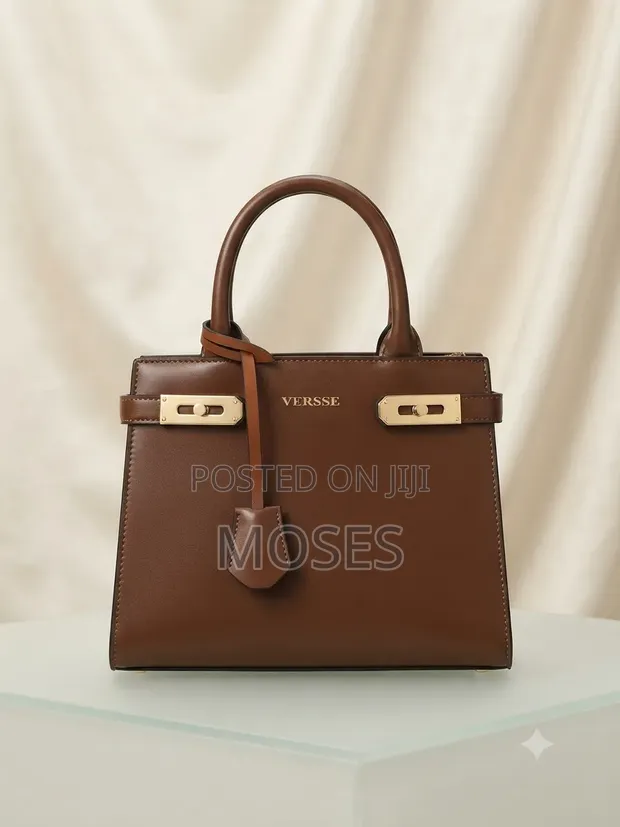 Versse Structured Top-Handle Handbag - Brown - 1