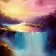 Waterfall Modern Abstract Canvas Wall Art - 2