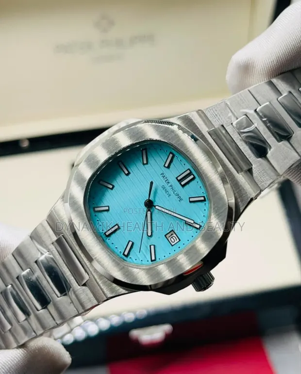 Luxury Patek Philippe Light Blue Face Chain Watch - 1