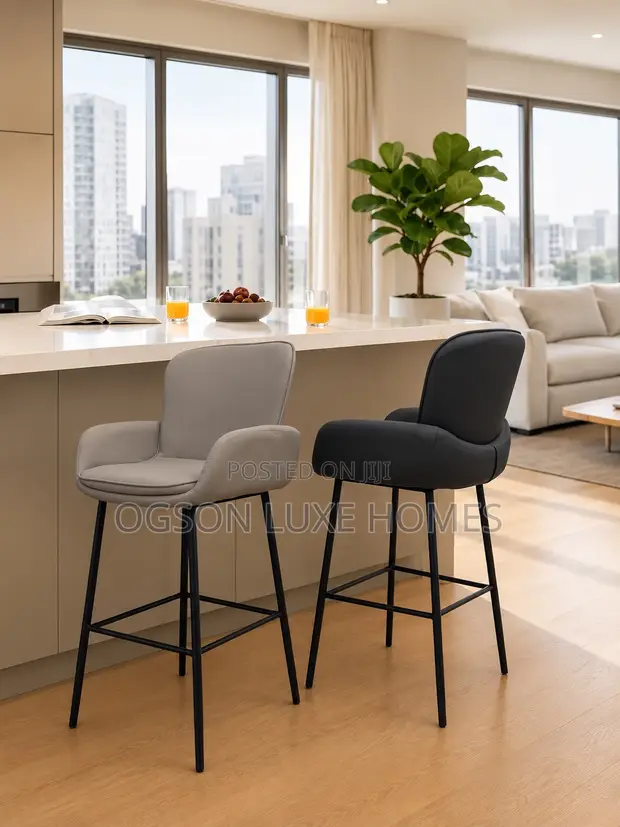 Brand New Home Interiors Leather High Barstool - 1