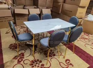 Marble Dining Table with 6 Chairs