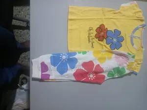 Premium Kids Embroidery Yellow Floral Outfit 2-Piece Set