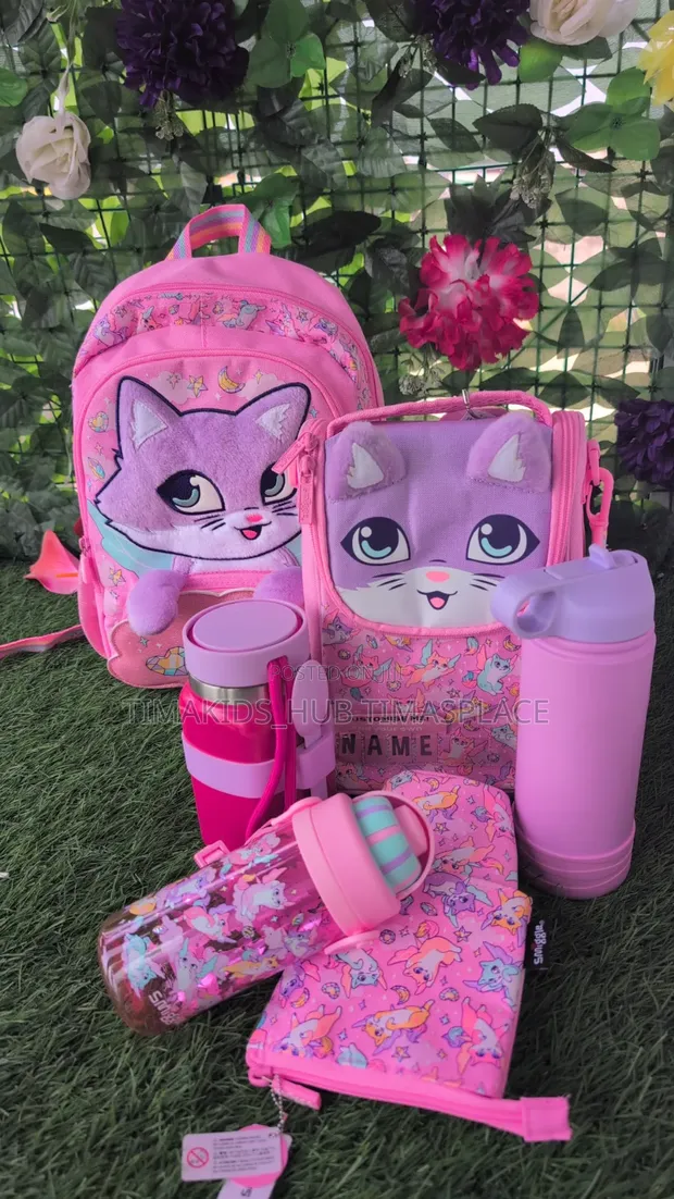 Smiggle 4-Piece Character Bag Set - Pink - 1