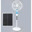 Solar/Rechargeable Fan with Remote & LED Light (16-inch) - 2