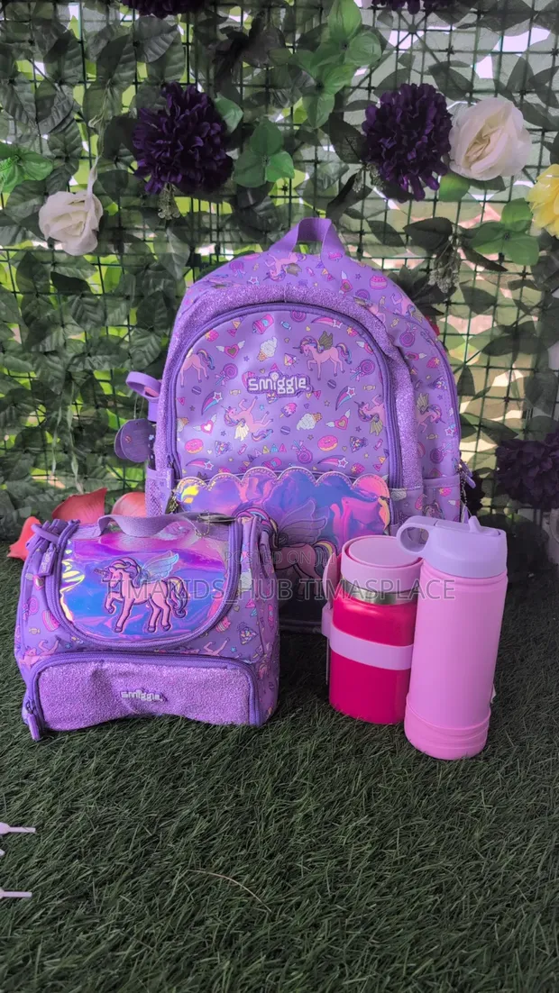 Smiggle Saitin Jakunkuna 3 na Makaranta (Jakunkuna, Jakunkuna Abinci, Kwaleba Ruwa) - 1
