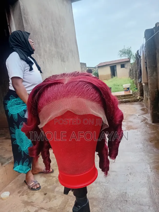 Affordable Luxury Burgundy Bouncy Wig 12" - 1