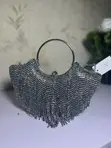Silver Crystal Fringe Ring Clutch - 1