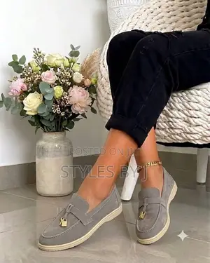 Beautiful Ladies Loafers - Grey, Cartoon, Black