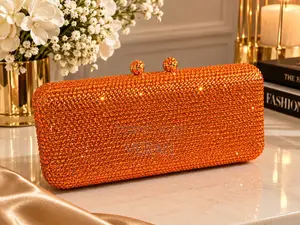 Amber Crystal Box Clutch