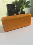 Amber Crystal Box Clutch - 2